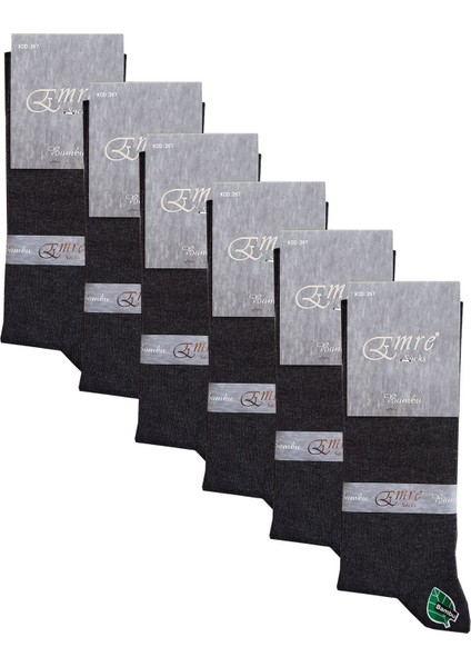 Erkek Bambu Dikişsiz Soket Çorap 6'lı Erkek Çorap Emre Kutulu