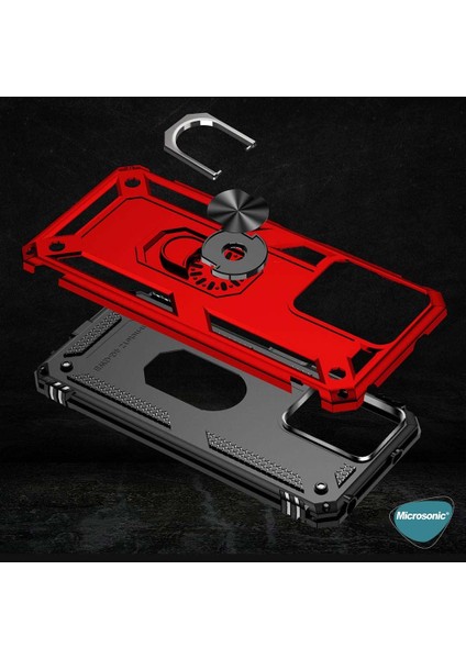 Xiaomi Redmi Note 12 4g Kılıf Military Ring Holder Kırmızı fiyatları