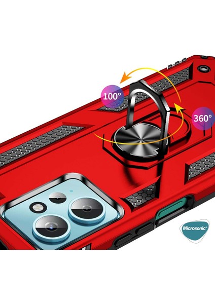 Xiaomi Redmi Note 12 4g Kılıf Military Ring Holder Kırmızı fırsatları