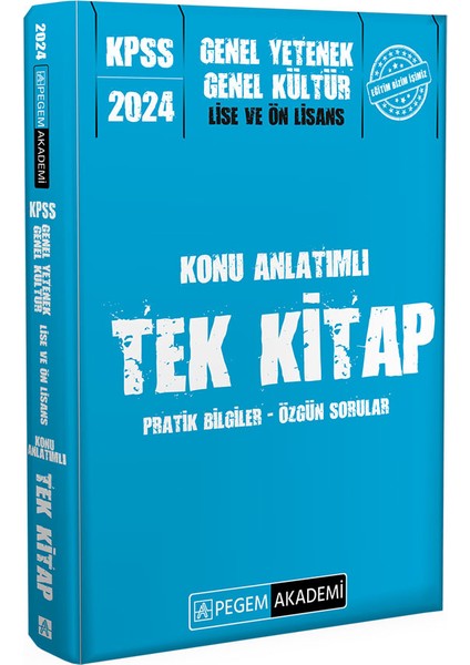 KPSS 2024 Genel Yetenek Genel Kültür Lise ve Önlisans Konu Anlatımlı Tek Kitap