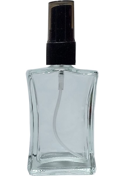 1 Adet 50 ml Boş Parfüm Şişesi Siyah Renk Sprey Valfli