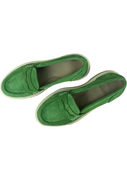 Yeşil Süet Kadın Loafer fırsatları