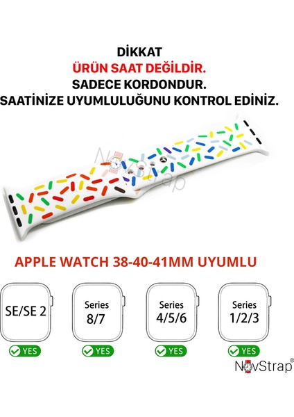 Apple Watch Seri 7/8/9 41mm ile Uyumlu Kordon Pride Style Jel Silikon Kordon Kayış fiyatları