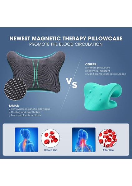 Manyetik Terapi Yastık Kılıfı ile Boyun ve Omuz Rahatlatıcı - Koyu Siyah modelleri