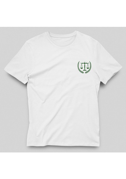 Kadın Beyaz Law Symbol / Themis / Hukuk Symbol T-Shırt