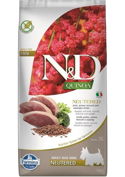 N&d Quinoa Tahılsız Ördek Brokoli ve Kuşkonmaz Köpek Maması 2.5 kg