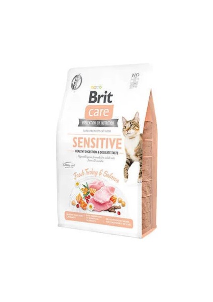 Brit Care Hipoalerjenik Sensitive Hindi ve Somonlu Tahılsız Hassas Kedi Maması 2 kg