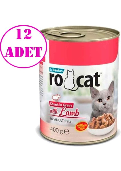Kuzu Etli Kedi Konserve 400 gr 12 Ad