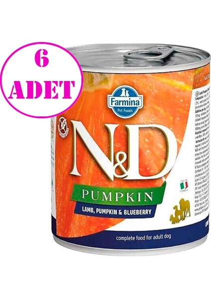 ND Pumpkin Balkabaklı Kuzulu Köpek Konservesi 285 Gr 6 AD
