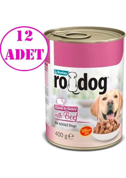 Ro Dog Sığır Etli Köpek Konservesi 400 gr 12 Ad