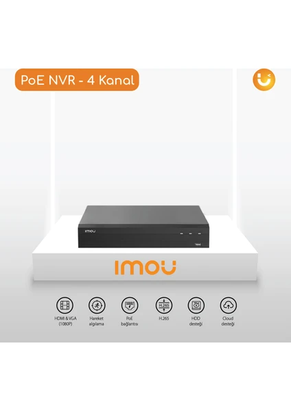 N14P 4 Kanal 4 Port Poe Nvr Kayıt Cihazı