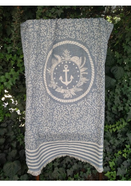 Çapa Mavi Peştamal - Plaj Havlusu 95 x 170 cm