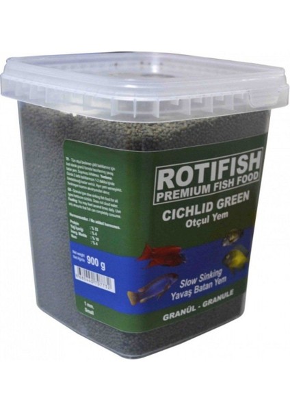 Cichlid Green Medium 2 mm Slow Sinking Kovadan Bölme 100 gr