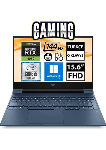 Hp Victus 15-FA1033NT 7N9V2EA05 I5-13500H 32GB 512SSD RTX4050 15.6" Fullhd W11P Taşınabilir Bilgisayar