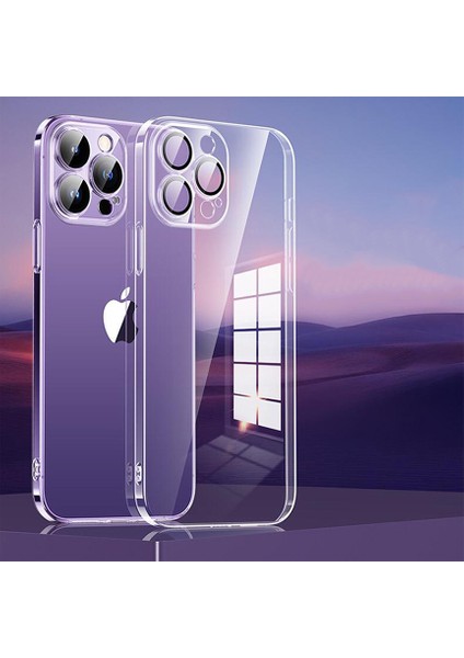 iPhone 12 Pro Max Kılıf Sararmaz Sert Şeffaf Kemera Lens ve Toz Korumalı Ultra Ince Fit Kalıp