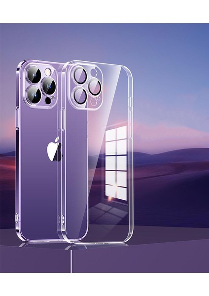 iPhone 14 Pro Max Kılıf Sararmaz Sert Şeffaf Kemara Lens ve Toz Korumalı Ultra Ince Fit Kalıp