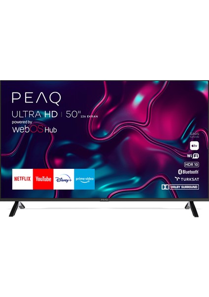 PQ50FMN403 50" 127 Ekran Uydu Alıcılı 4K Ultra HD Smart LED TV