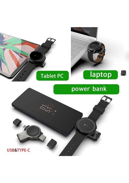 Polham USB ve Type C Girişli 2.5W Samsung Galaxy Watch Serisi Akıllı Saat Aleti, Akım Korumalı Şarj