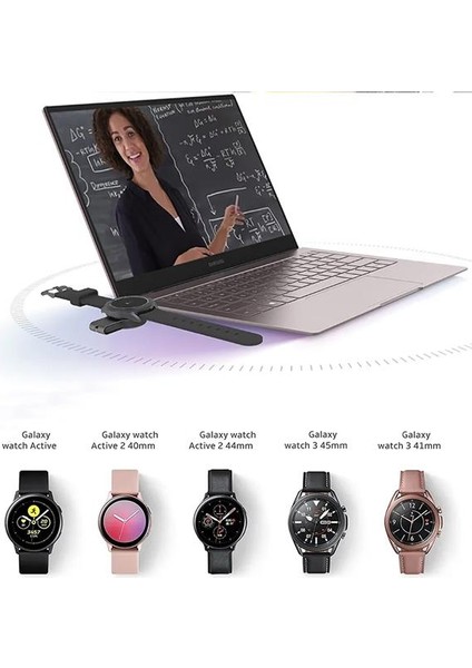 Polham USB ve Type C Girişli 2.5W Samsung Galaxy Watch Serisi Akıllı Saat Aleti, Akım Korumalı Şarj