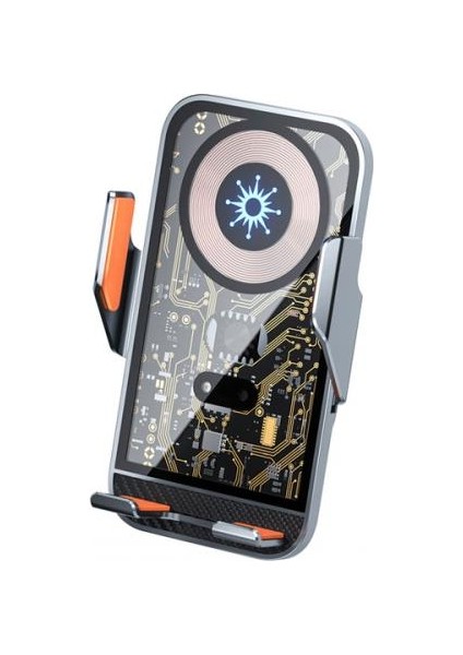 Polham 15W Ultra Hızlı Şeffaf Otomatik Açılıp Kapanır Araç Içi Telefon Tutucu, Sarsılmaz, Titremez
