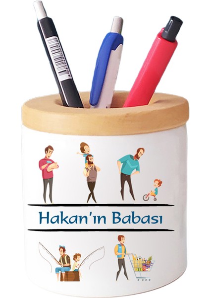 Babalara Özel Isim Soyisimli Kalemlik