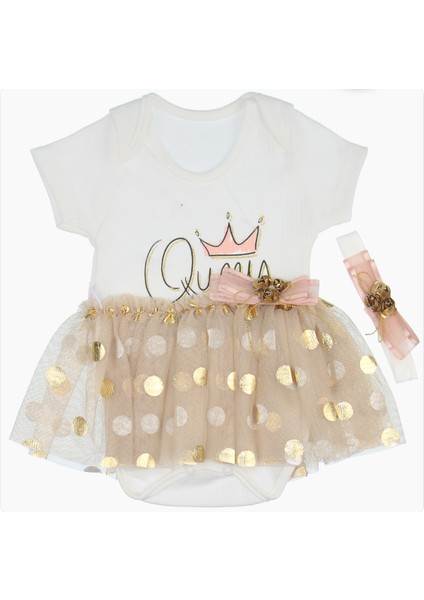 Queen/prenses Baskılı Tutulu Body Zıbın Tulum Elbise