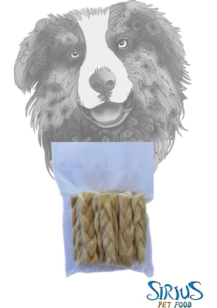 Sirius Pet Food Beef Braided Stick Collagen 100 gr -  Örgü Çubuk 100 gr