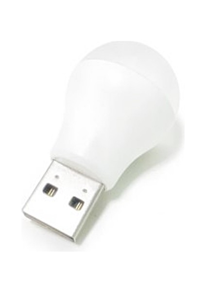 Ampul Tasarımlı 2 Adet USB LED Küçük Beyaz Işık Lamba Koridor Tuvalet Oturma Çocuk Odası  Aydınlatma