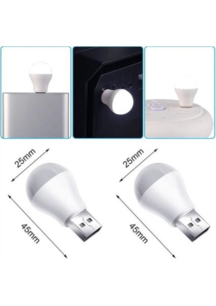 Ampul Tasarımlı Taşınabilir Mini USB LED Işık Lamba Gece Lambası Tüm USB Girişleriyle Uyumlu