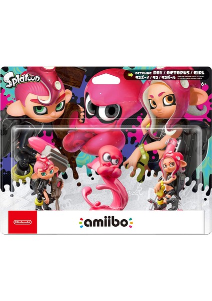 Octoling Triple Pack (Octoling Boy + Octopus + Girl) Amiibo (Splatoon Collection)