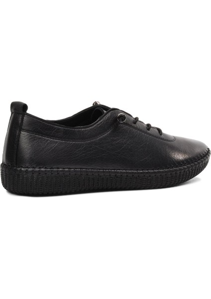 7230 Siyah Kadın Günlük Deri Ayakkabı fırsatları