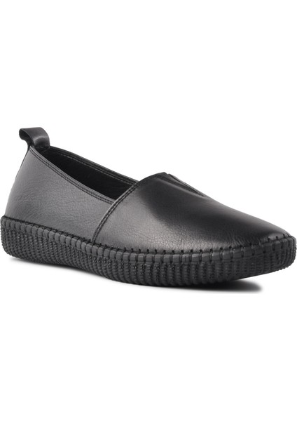 7233-1 Siyah Kadın Deri Günlük Ayakkabı