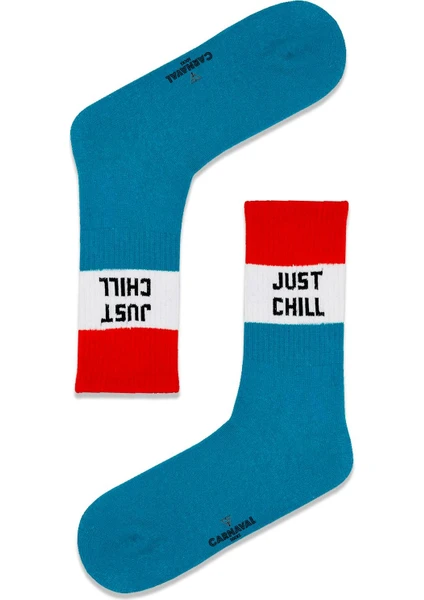 Carnaval Socks Just Chill Yazılı Renkli Çorap