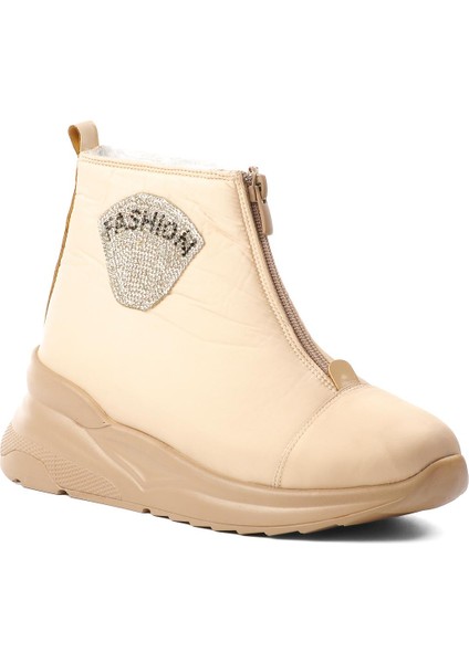 844 Bej Içi Kürklü Su Itici Kadın Kar Botu modelleri