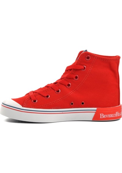 PO-10141 Kırmızı Kadın Bilek Boy Sneaker modelleri