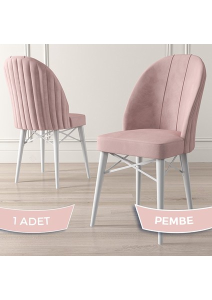 Jena Serisi 1 Adet Mutfak Sandalyesi 1.sınıf Babyface Ithal Kumaş Beyaz Gürgen Ayak