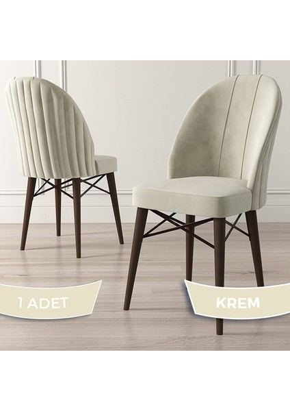 Jena Serisi 1 Adet Mutfak Sandalyesi 1.sınıf Babyface Ithal Kumaş Ceviz Gürgen Ayak