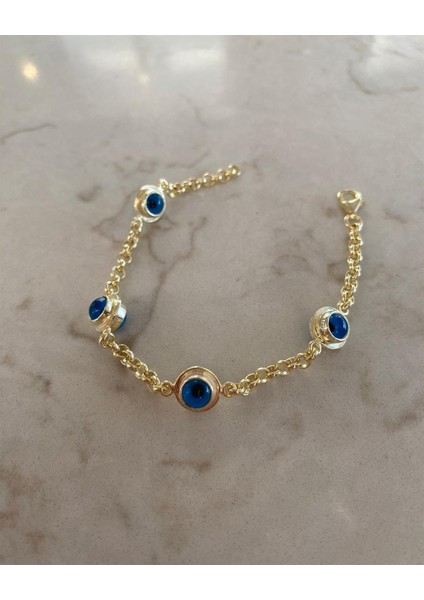 Kadın Gümüş Nazarboncuklu Bileklik