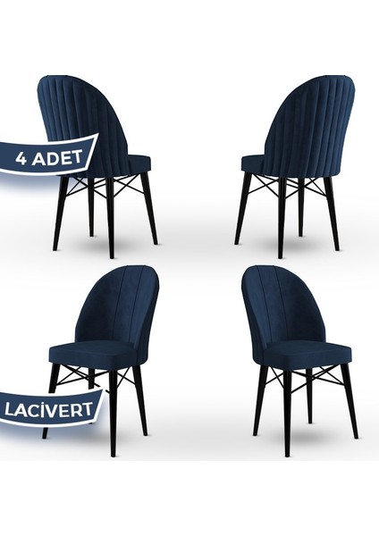 Jena Serisi 4 Adet Mutfak Sandalyesi 1.sınıf Babyface Ithal Kumaş Siyah Gürgen Ayak