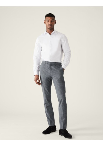 Tailored Fit Dokulu Pantolon
