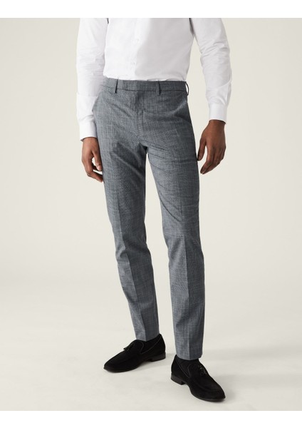 Tailored Fit Dokulu Pantolon