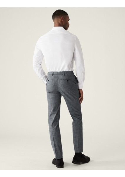 Tailored Fit Dokulu Pantolon
