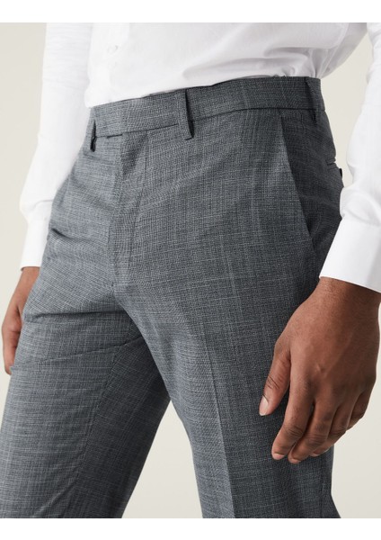 Tailored Fit Dokulu Pantolon