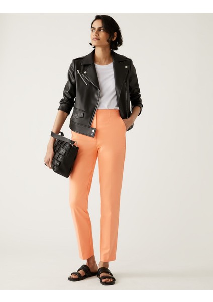Slim Fit Yüksek Bel Pantolon