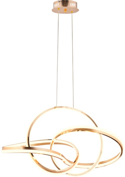 Pireal Tekli Gold Ledli Modern Koridor, Yatak Odası Salon Sarkıt LED Avize