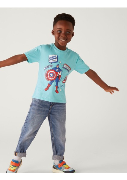 Saf Pamuklu Captain America™ T-Shirt