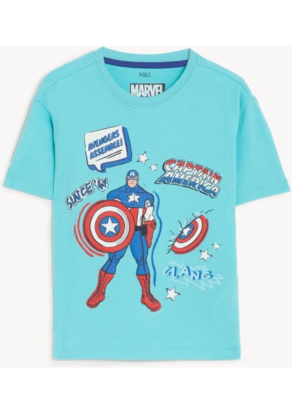 Saf Pamuklu Captain America™ T-Shirt