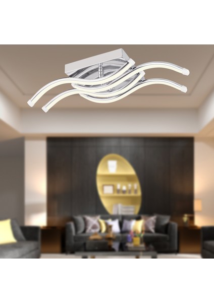 Demba 4000K Krom Plafoyer Modern Mutfak Banyo Salon LED Avize