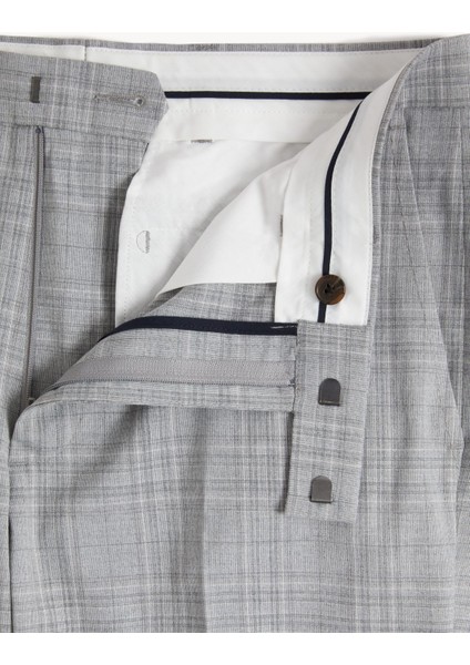 Tailored Fit Ekose Desenli Pantolon indirimleri