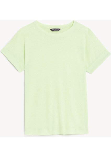 Marks & Spencer Kısa Kollu Keten T-Shirt